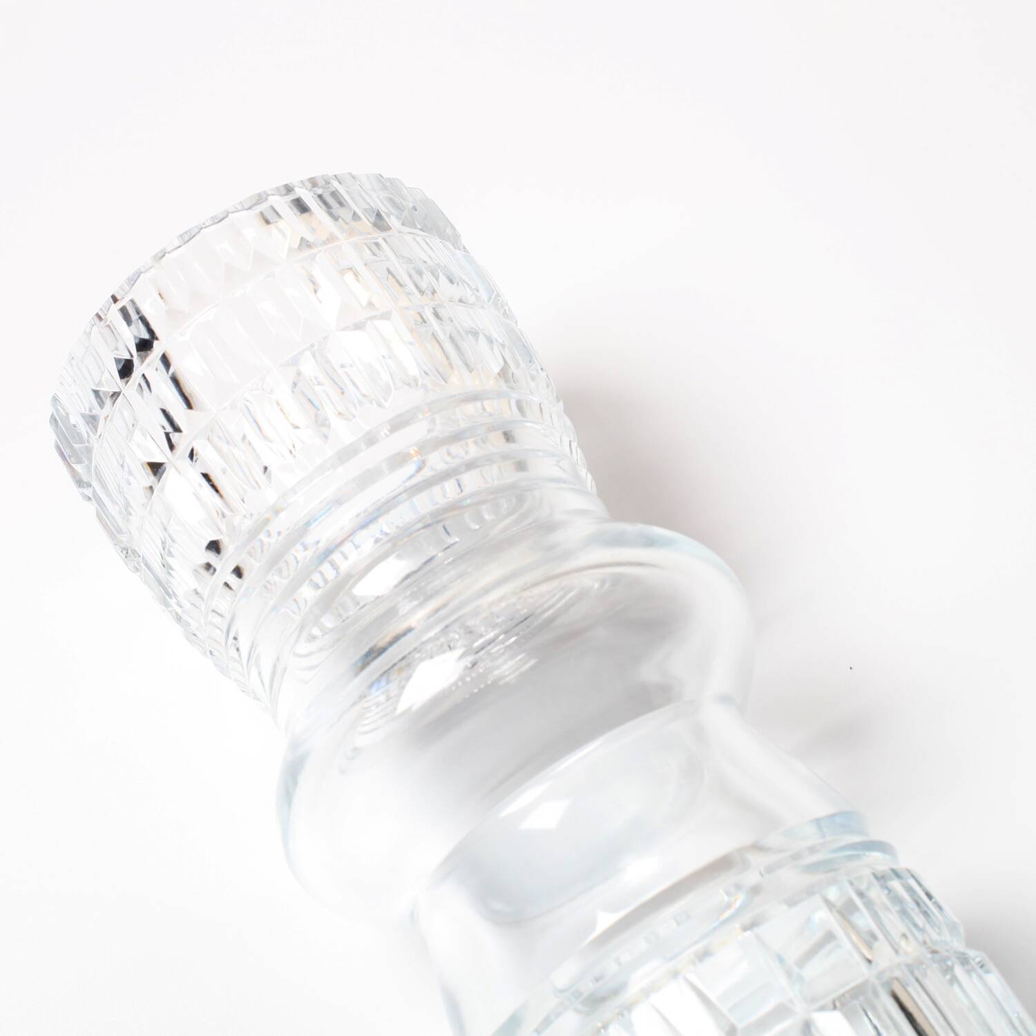 Mid-century Large Vase / Vintage Tall and Solid Clear Crystal Vase / 1960s