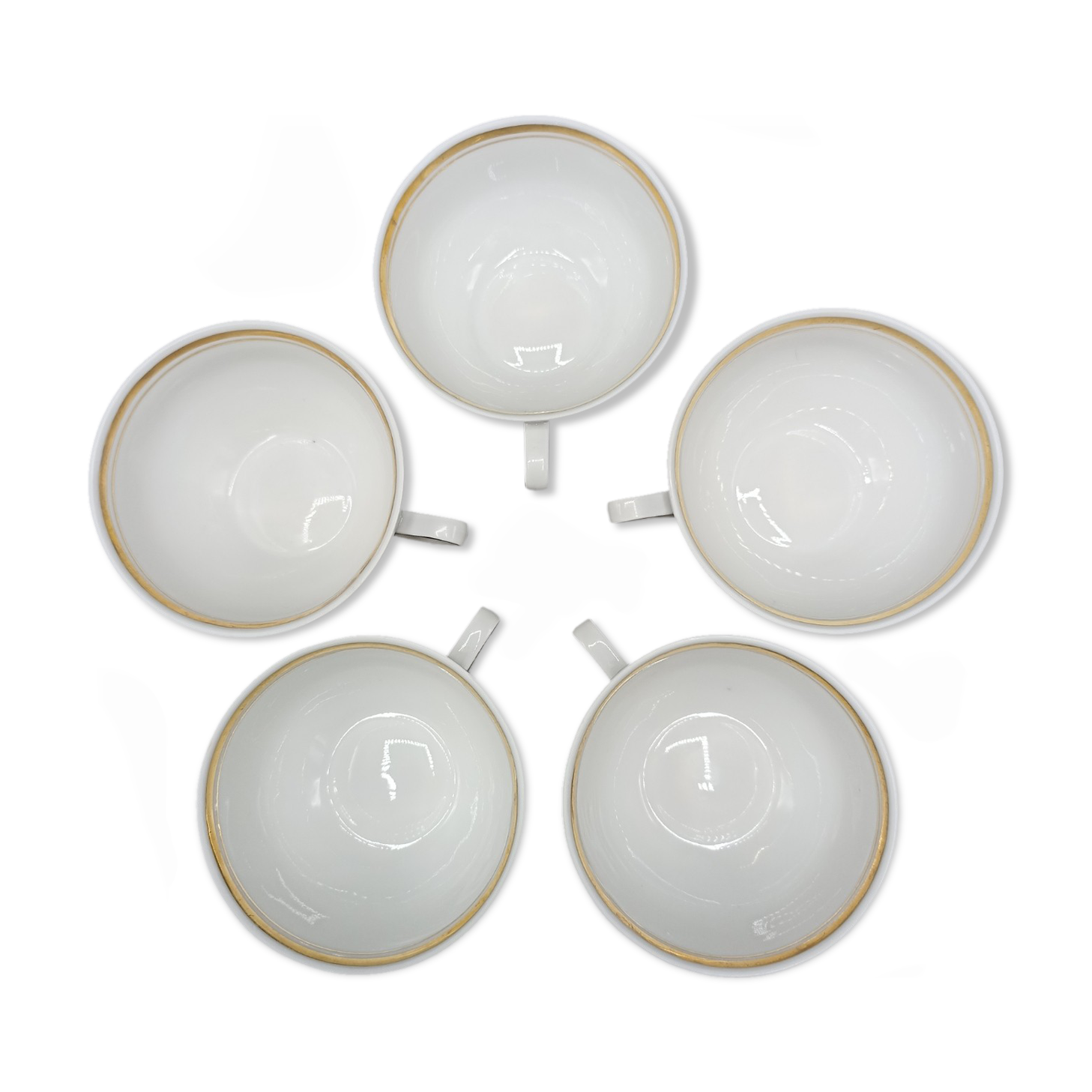 5 tasses à thé Rheinpfalz Hartporzellan