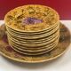 Complete service barbotine Sarreguemines dish + 12 Vintage Décor Fru plates