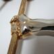 Pair of vintage patinated golden metal hand sconces