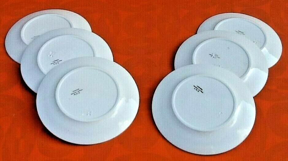 Suite of 6 plates 40s and 50s Faïence H.B.C (Hyppolite, Boulenger, Creil)
