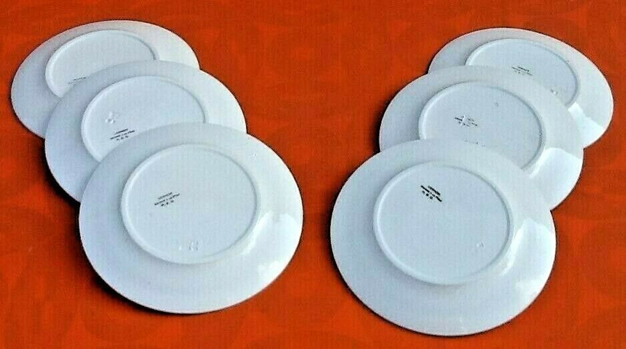 Suite of 6 plates 40s and 50s Faïence H.B.C (Hyppolite, Boulenger, Creil)