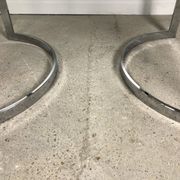 Oval table design hemicylindrical 70's in the taste of Paul Le Geard