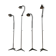 Set of 4 industrial floor lamp