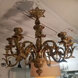 Lustre en bronze fin XIXe siècle 12 feux
