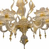Italian Murano Glass Gold Chandelier by La Murrina