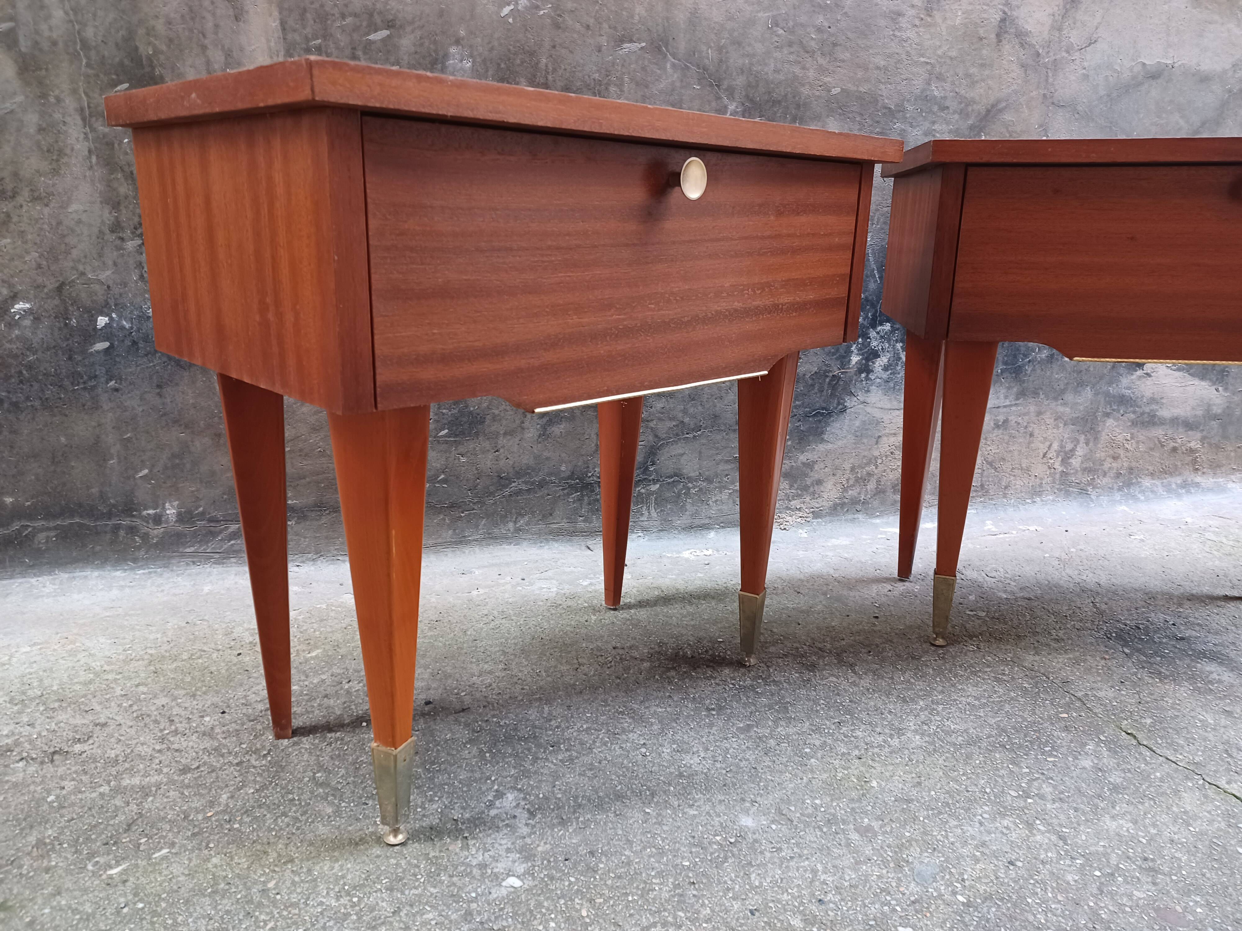 Pair of bedside tables, 60'S
