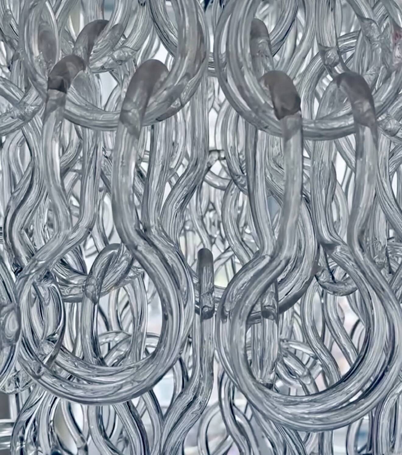 Angelo Mangiarotti Murano glass ceiling light model Giogali