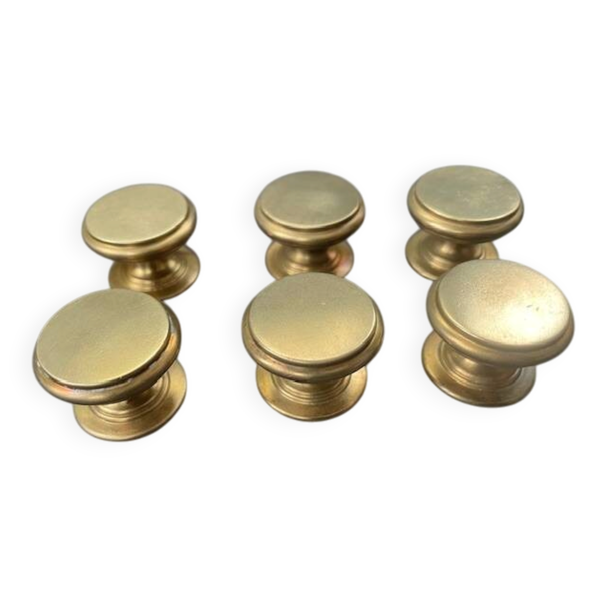 6 antique bronze handle buttons