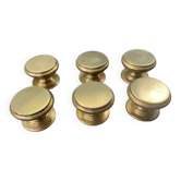 6 antique bronze handle buttons