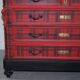 Victorian Commode with Tartan Upholstery and Marble Top