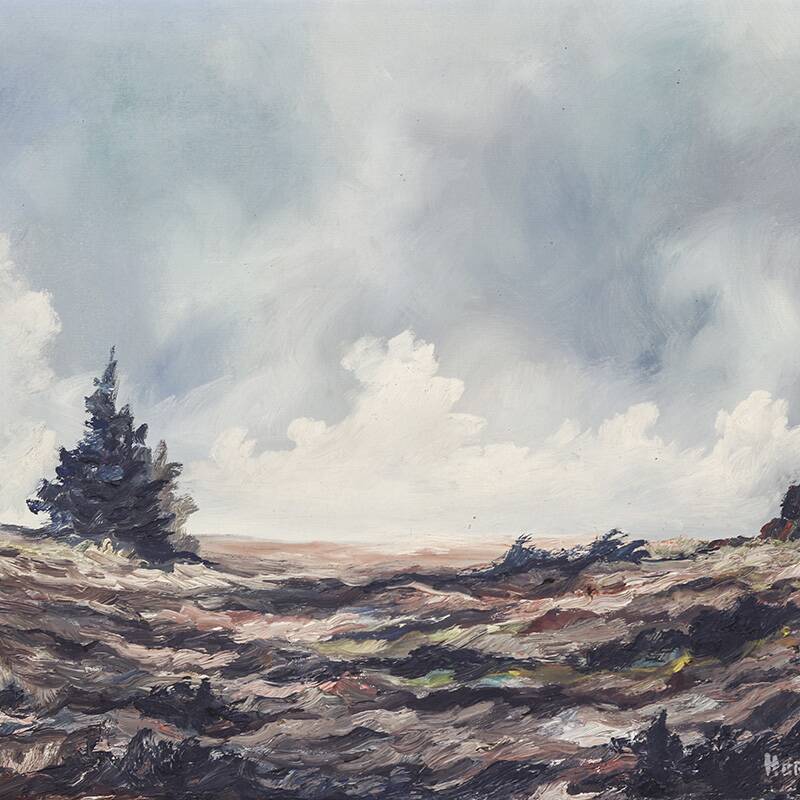 1930s Painting Oil on Canvas - Liege School, Ardennes landscape
