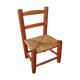Chaise enfant en bois et paille