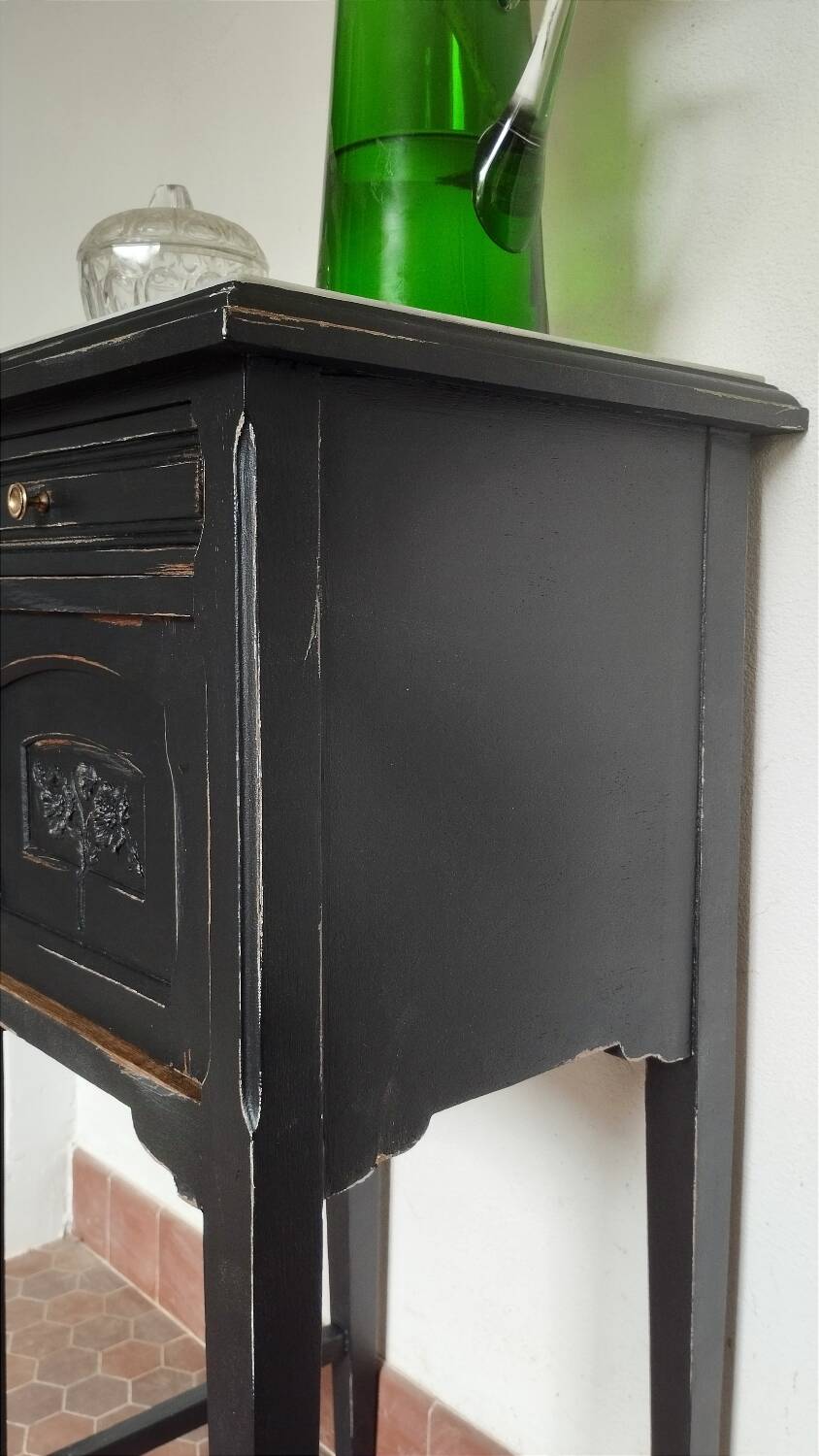 Black patinated Art Deco bedside table