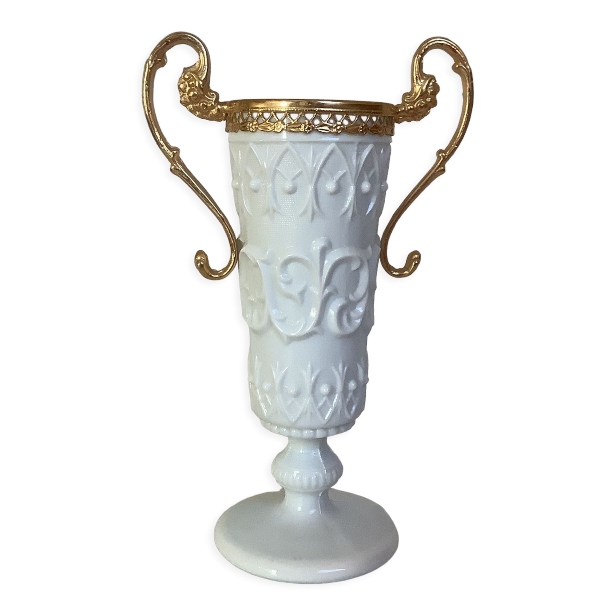 Opaline footed bowl vase from a fair