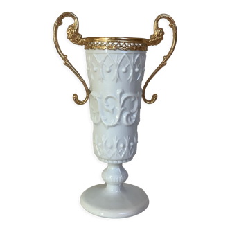 Opaline fairground footed vase