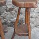 3 tabourets brutaliste en bois H 80 cm