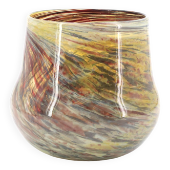 Vase en verre de Claude Morin, Dieulefit, années 70