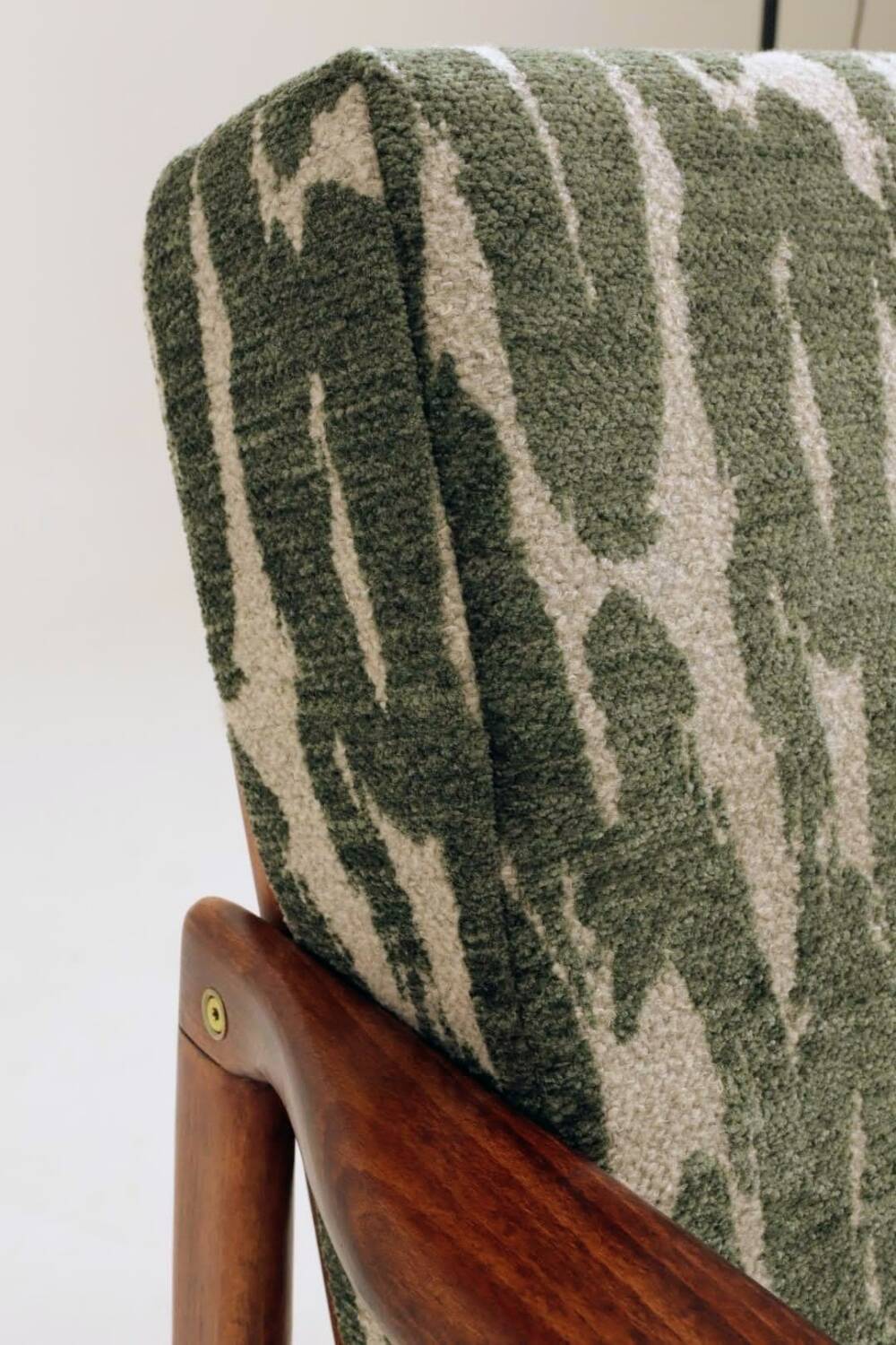 Vintage Armchair Green Cushions Classic Design