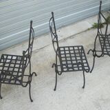 Set of 4 solid wrought iron chairs