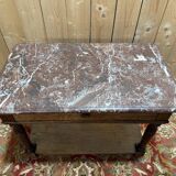 Gigier table - Napoleon III console in solid oak and marble