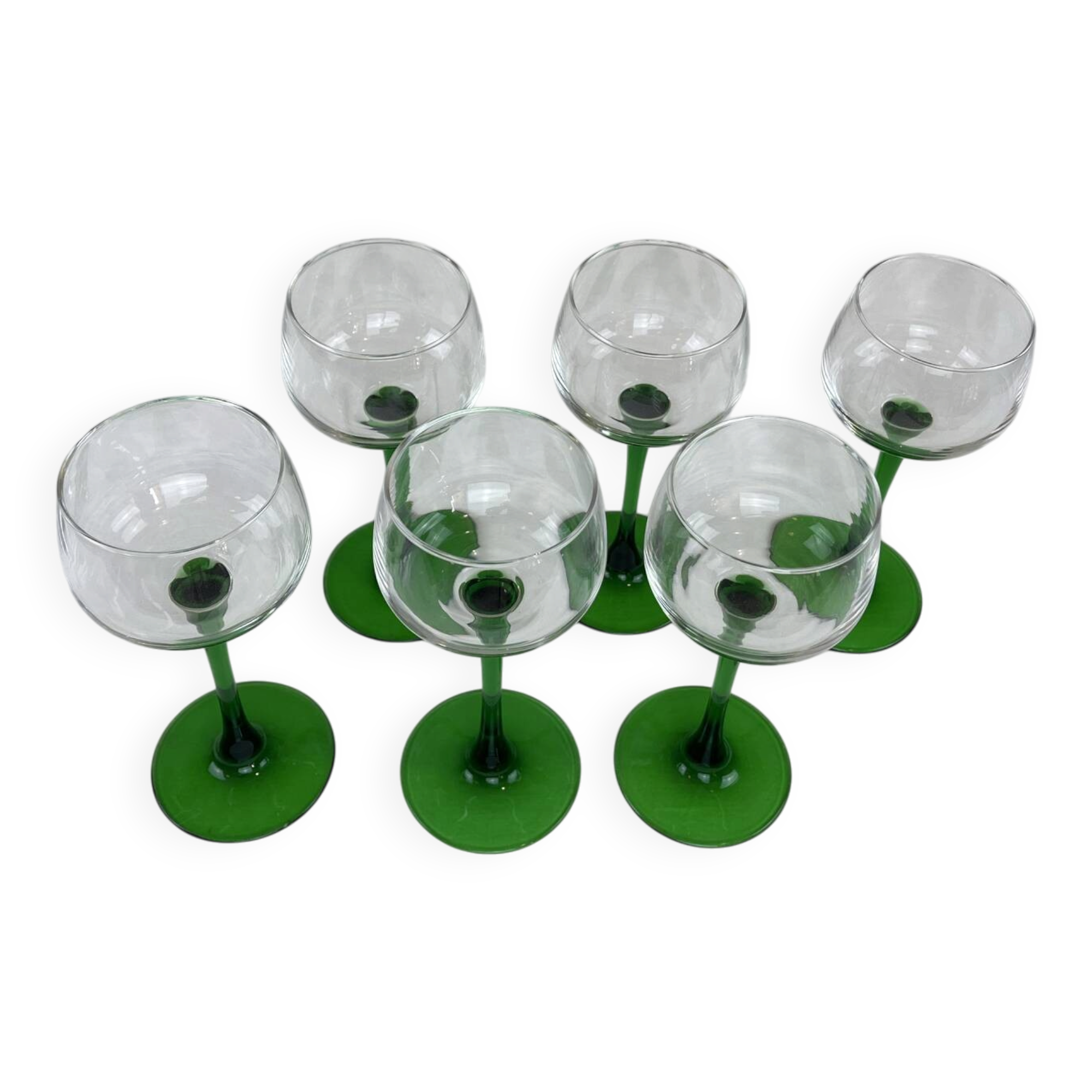 6 verres à pied vert Luminarc 