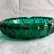 Green glass ashtray