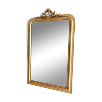 Miroir Louis Philippe doré à fronton