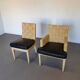Chaises Donghia Block Island des années 1990 avec sièges en cuir d'origine. 5 x accoudoirs, 2 x sans par John Hutton.