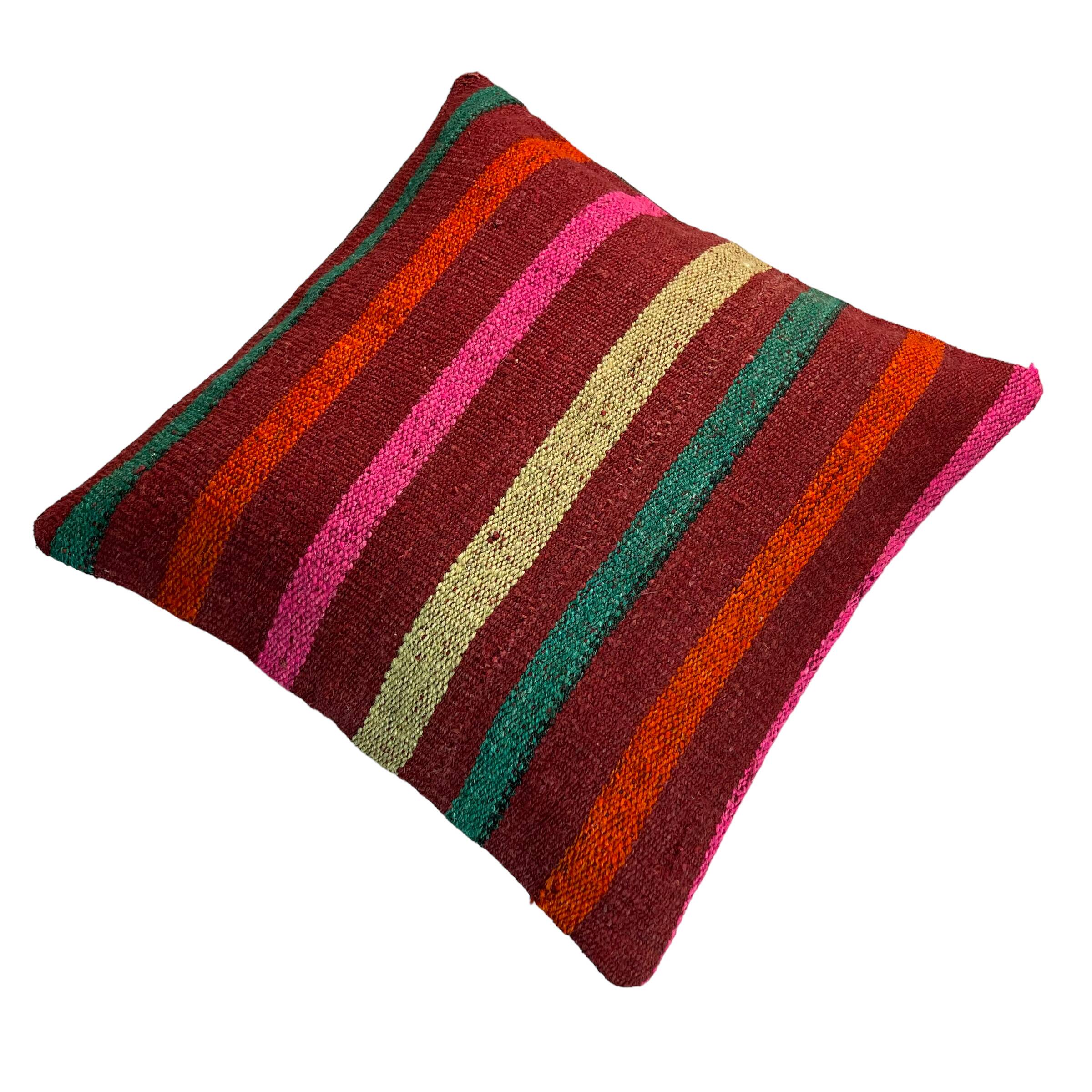 Vintage turkish kilim cushion cover , 40 x 40 cm
