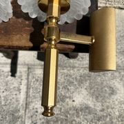 Old pair of wall sconces by Maison Lunel in brass and glass.