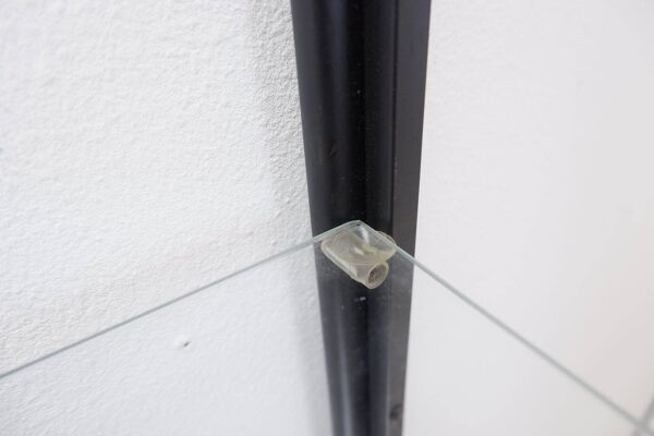 Black Bookcase - Metal and glass - 20th