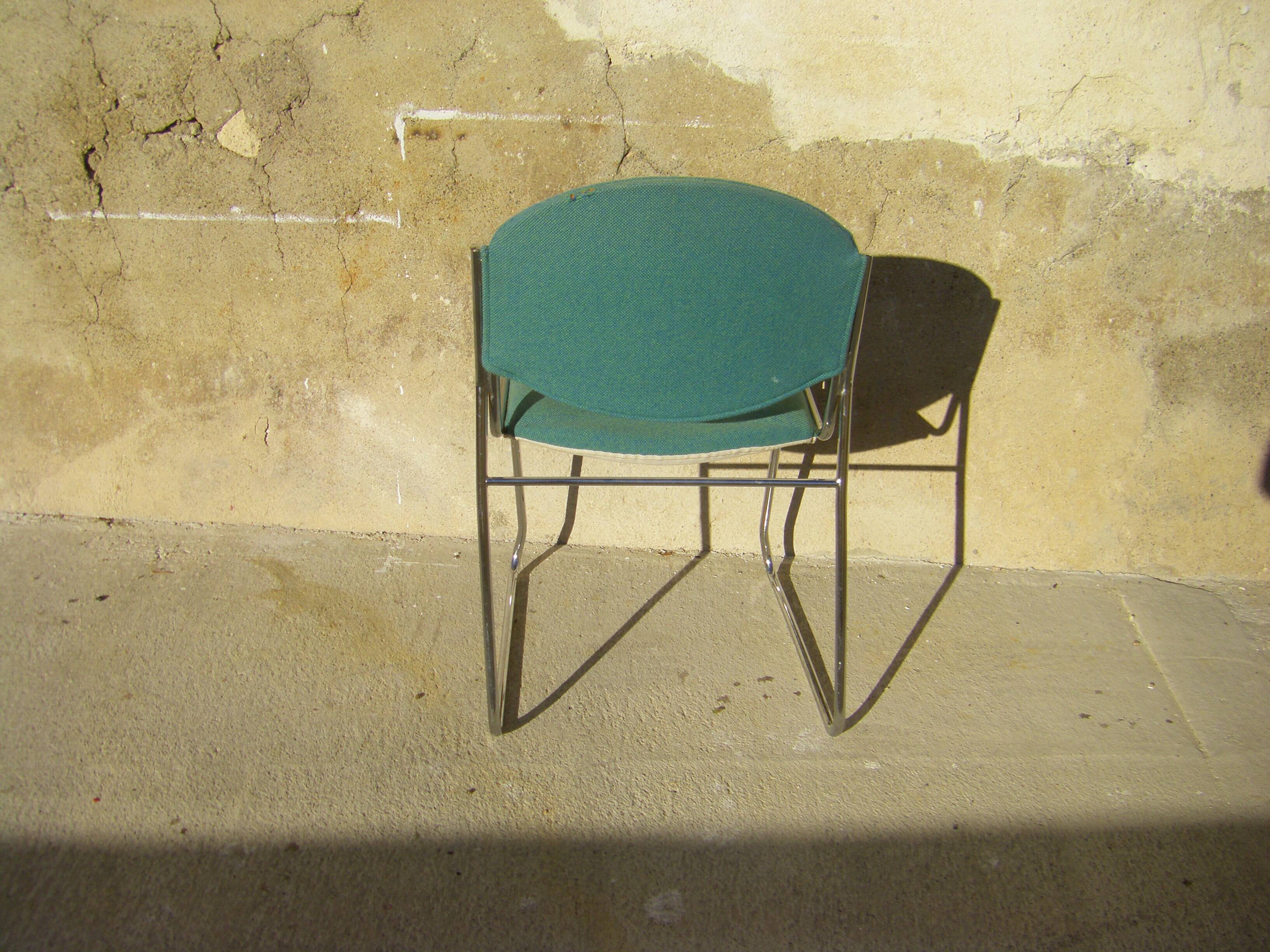 Set of six stackable vintage chairs