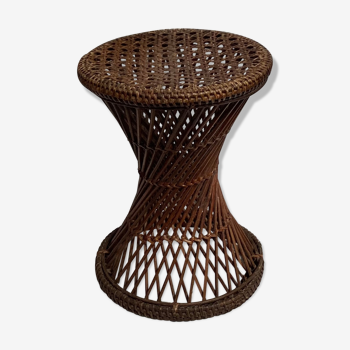 Diabolo stool in braided wicker dimension: height -44cm- D-34,5cm-