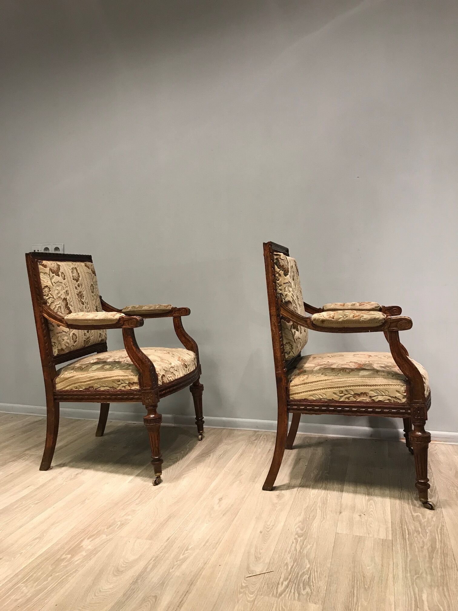 Sofa set and two armchairs, antique 19th century