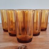 Set of 6 amber water glasses