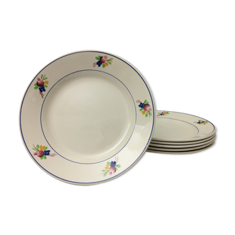 Lot de 6 assiettes plates « gien » modèle « nice »