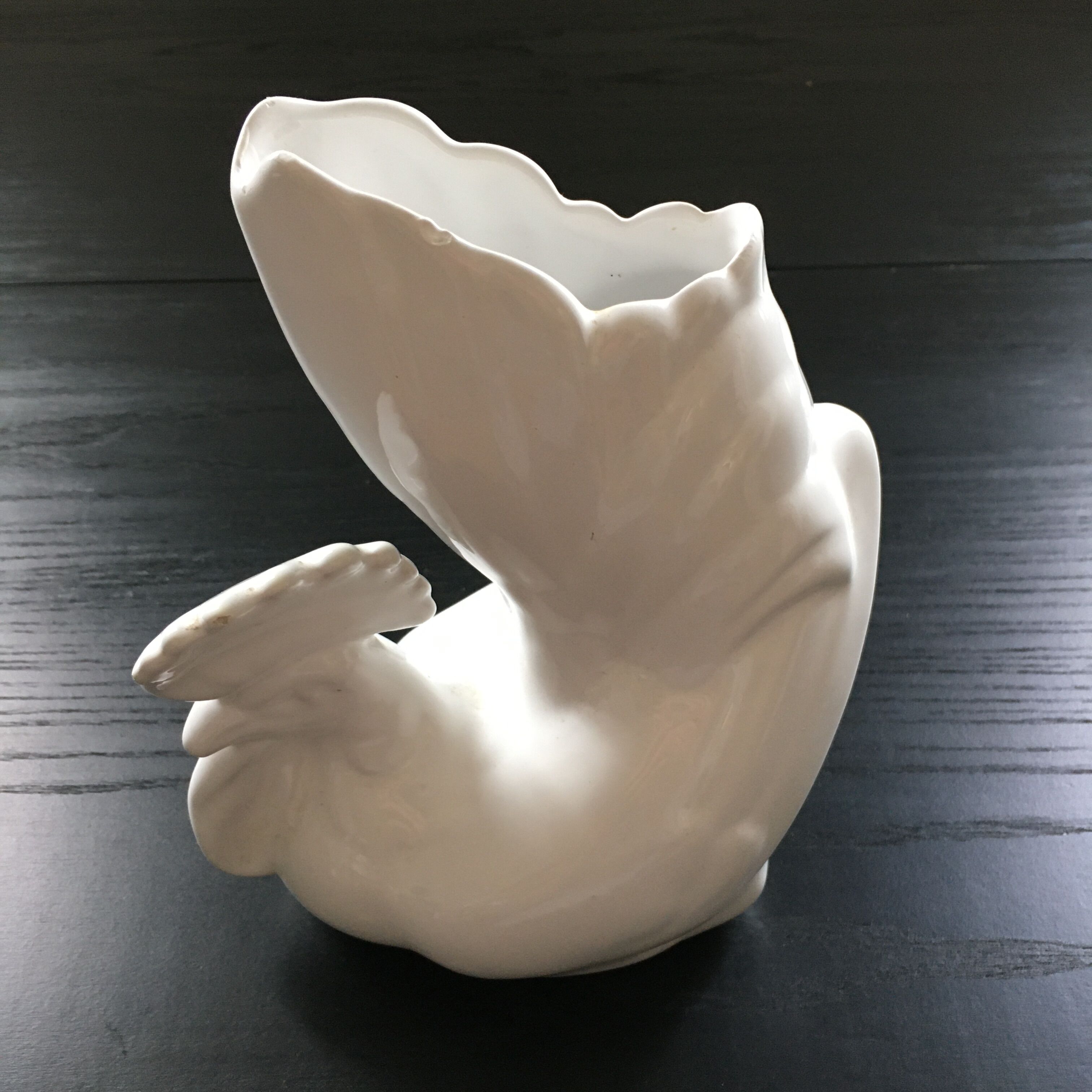 White rooster vase