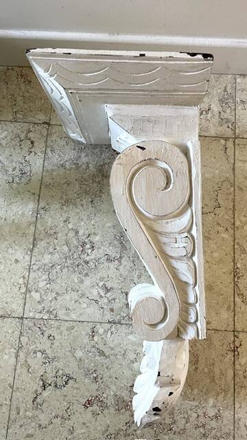 White Patinated Wall Console Shelf