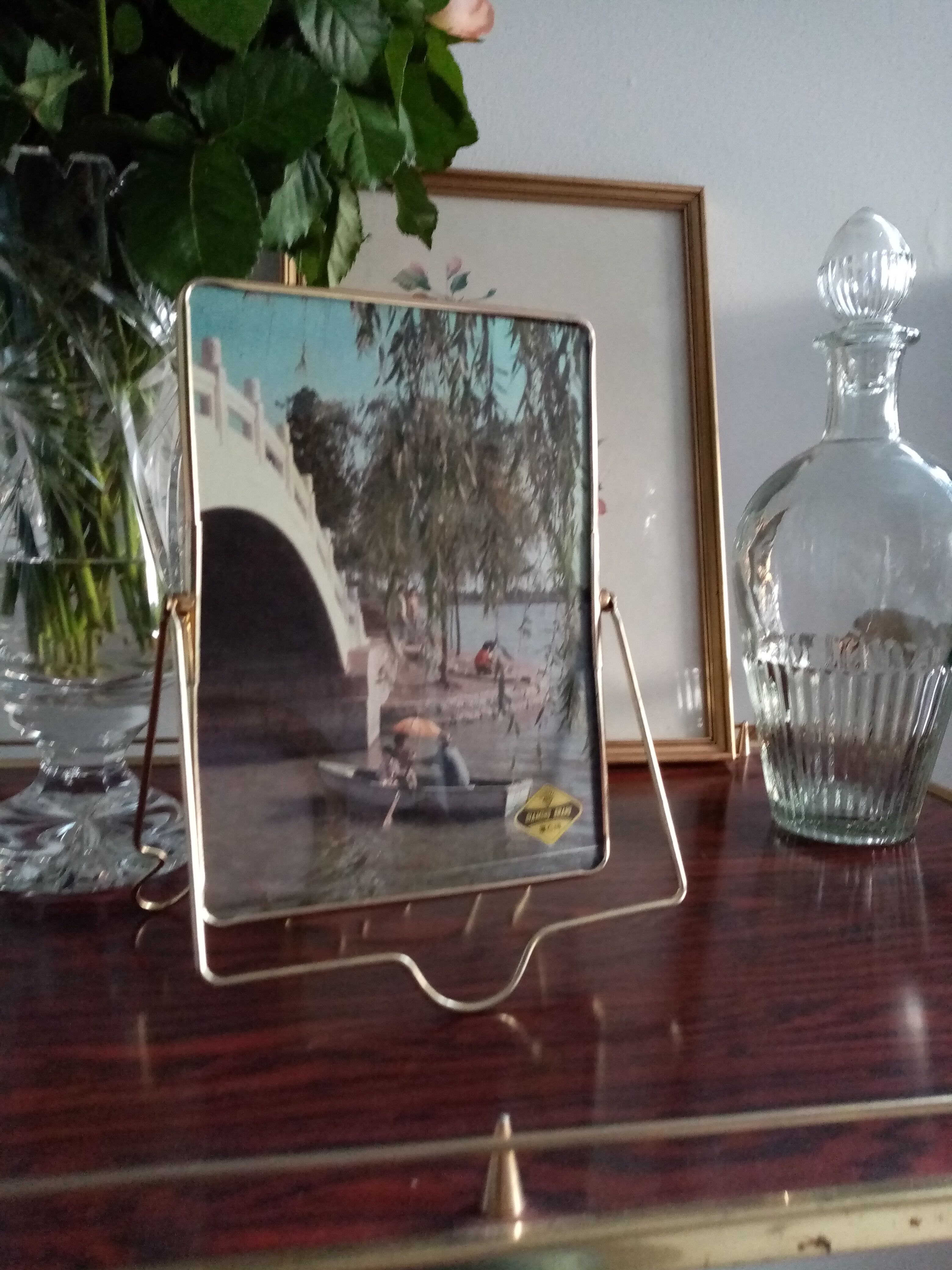 Barber mirror on foot 17x23cm