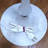 Solid alabaster floor lamp with metal trim from the 70s