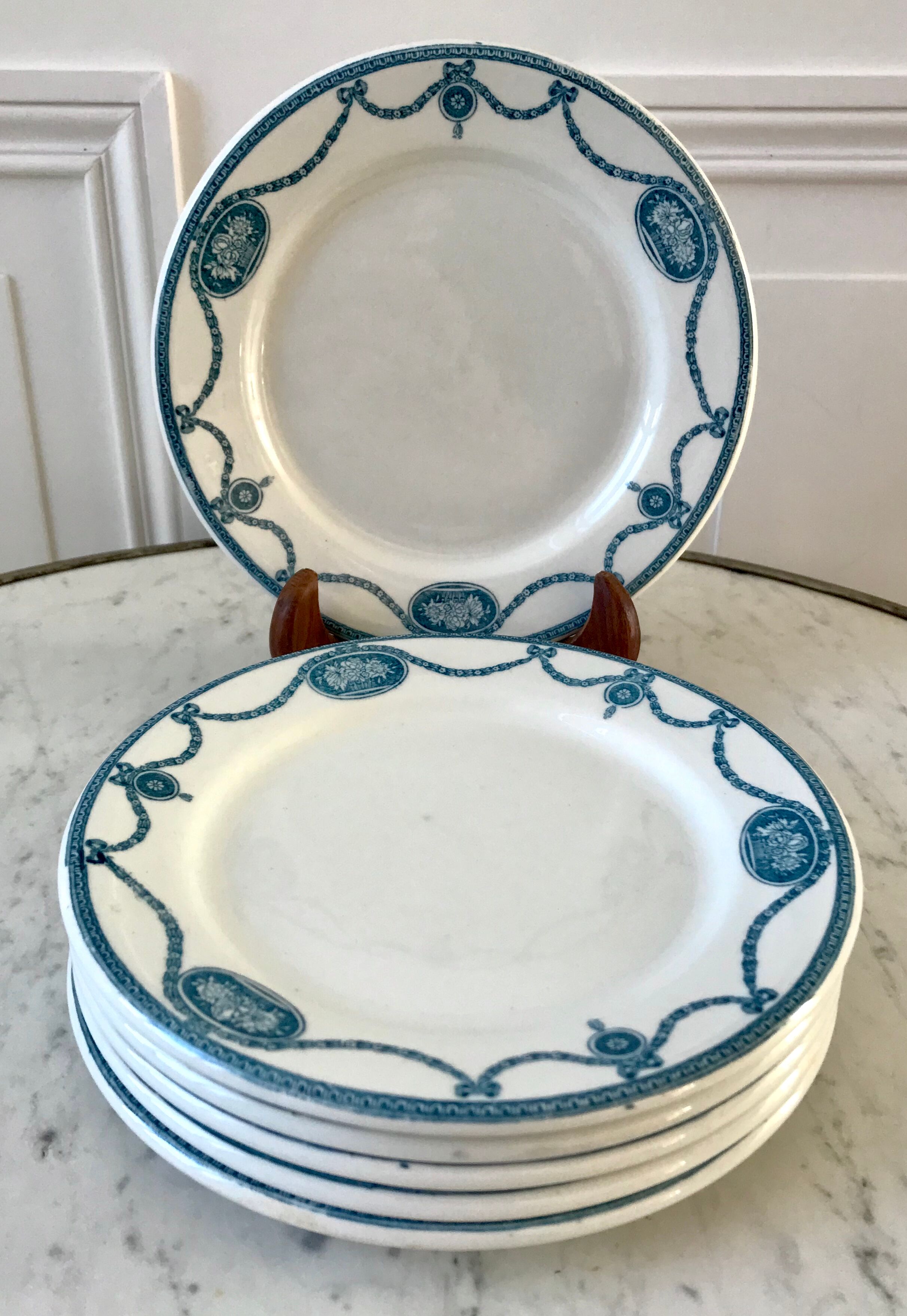 Set of 6 dessert plates 60s English style