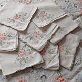 Antique embroidered tablecloth and towels