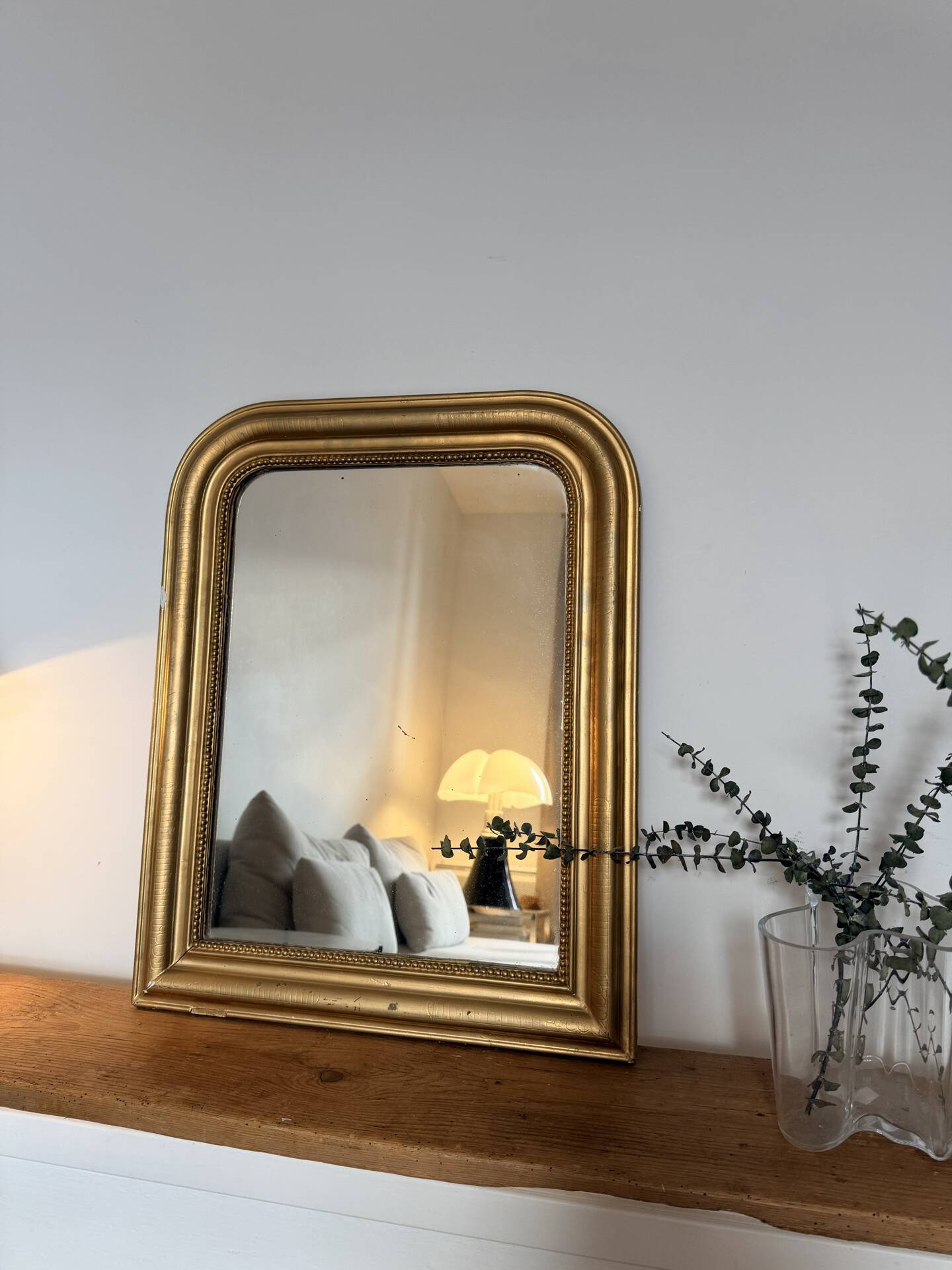 Small Louis-Philippe gilded mirror with mercury glass 48x60cm
