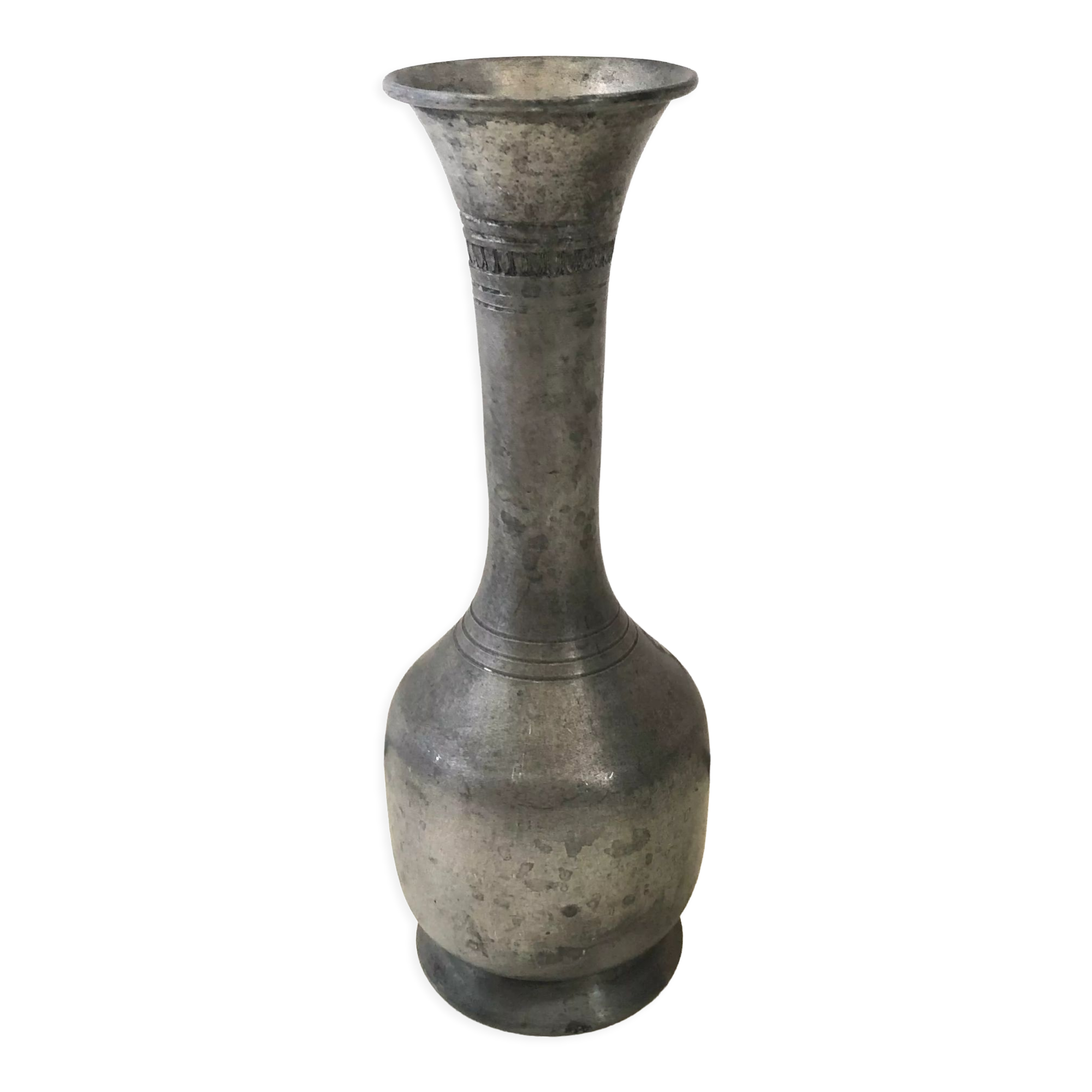 Antique pewter vase