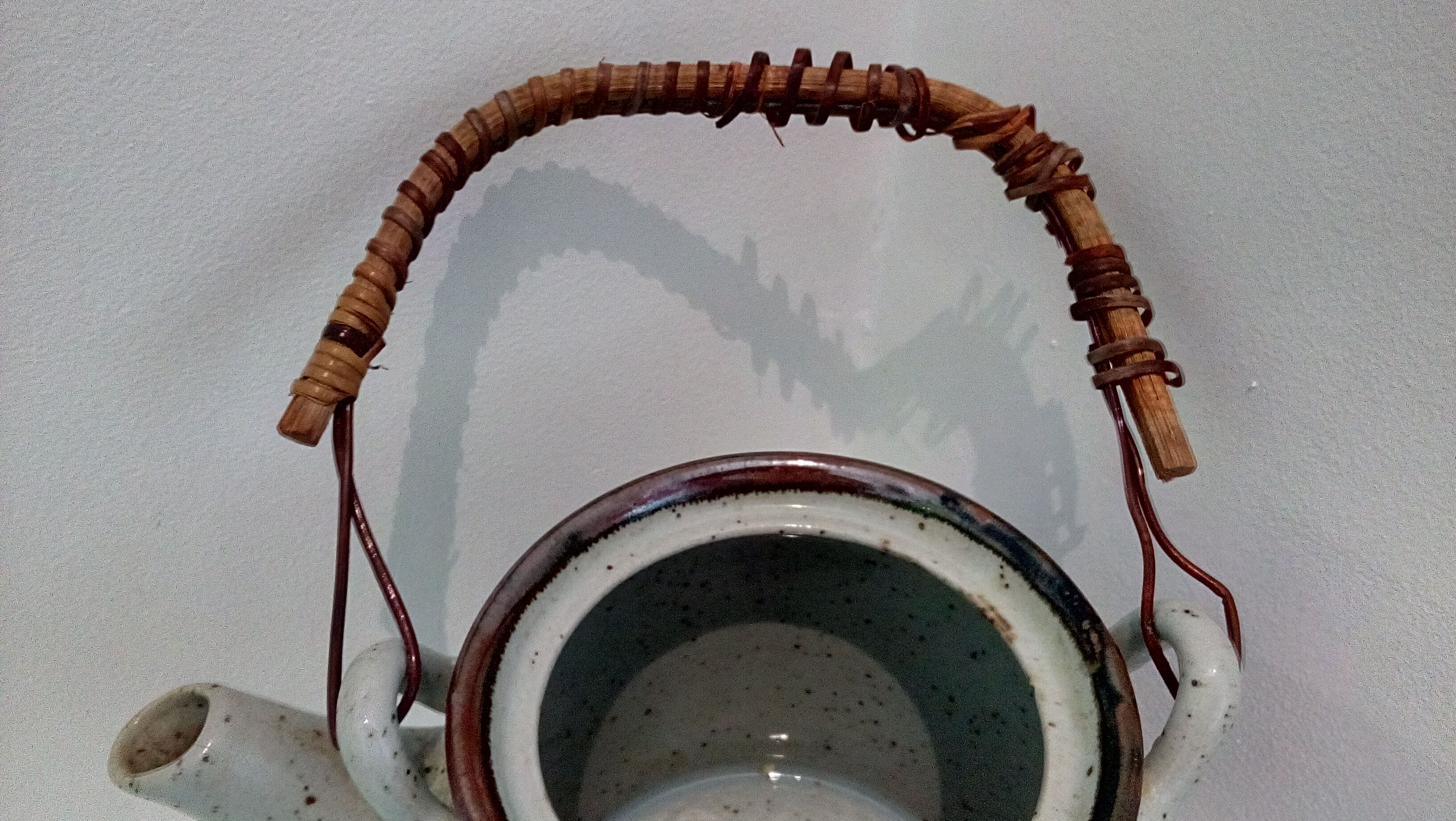 Enamelled stoneware teapot