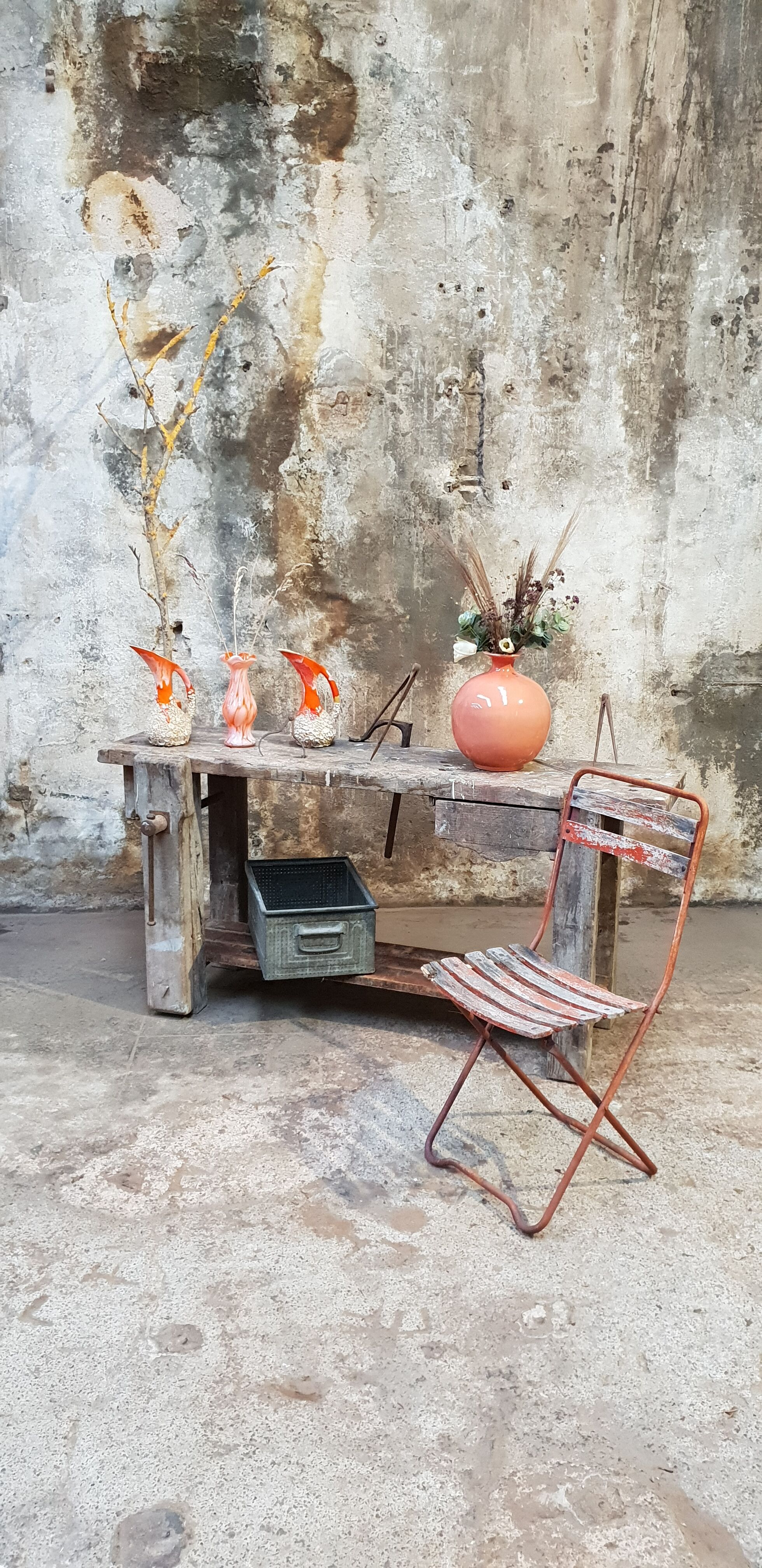 Vintage carpentry workbench