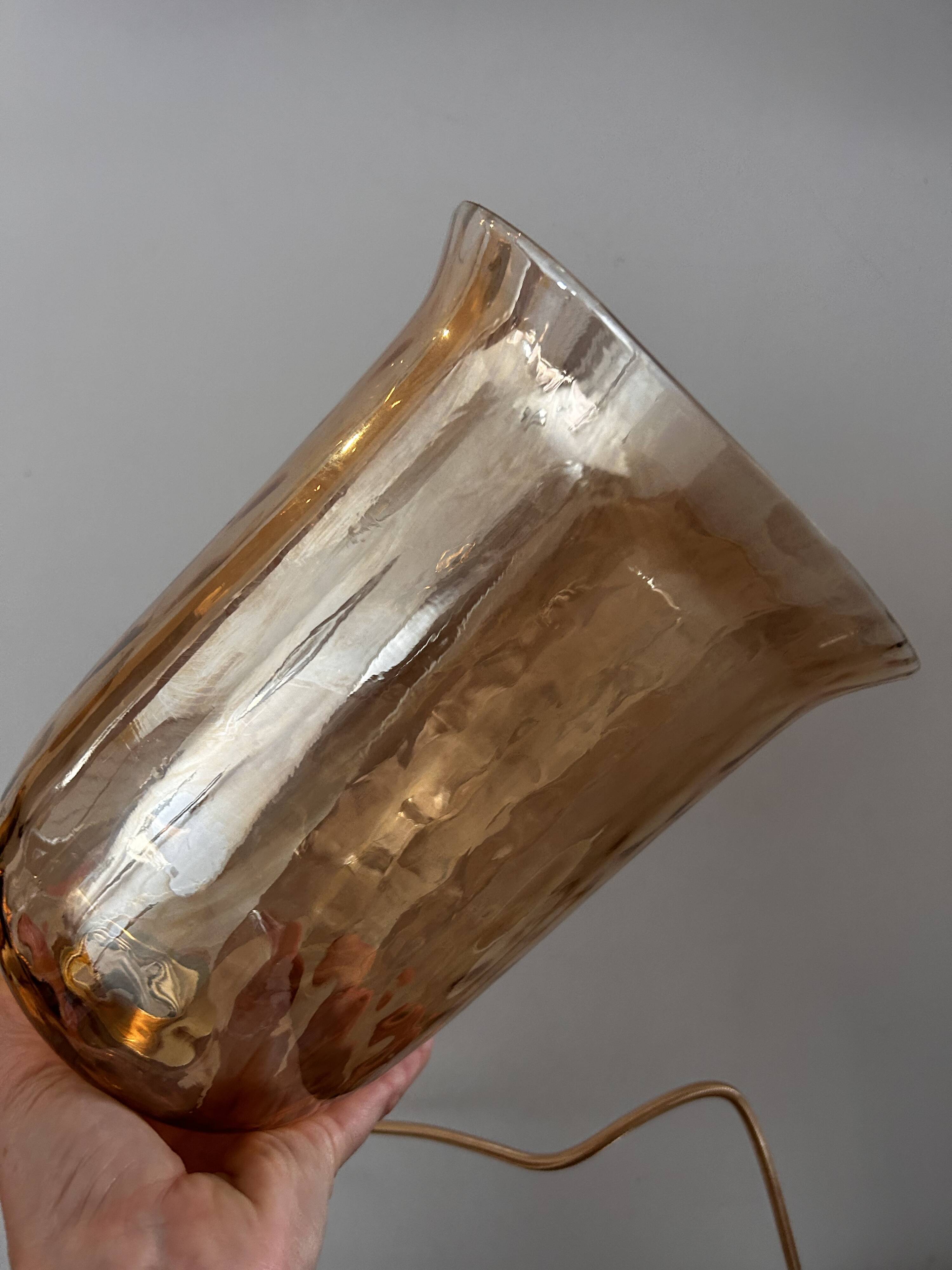 Vintage golden glass pendant light