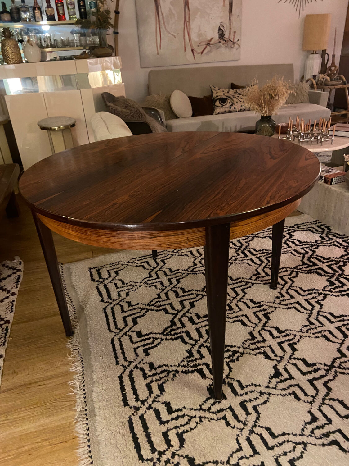 Scandinavian rosewood table from Rio 60s