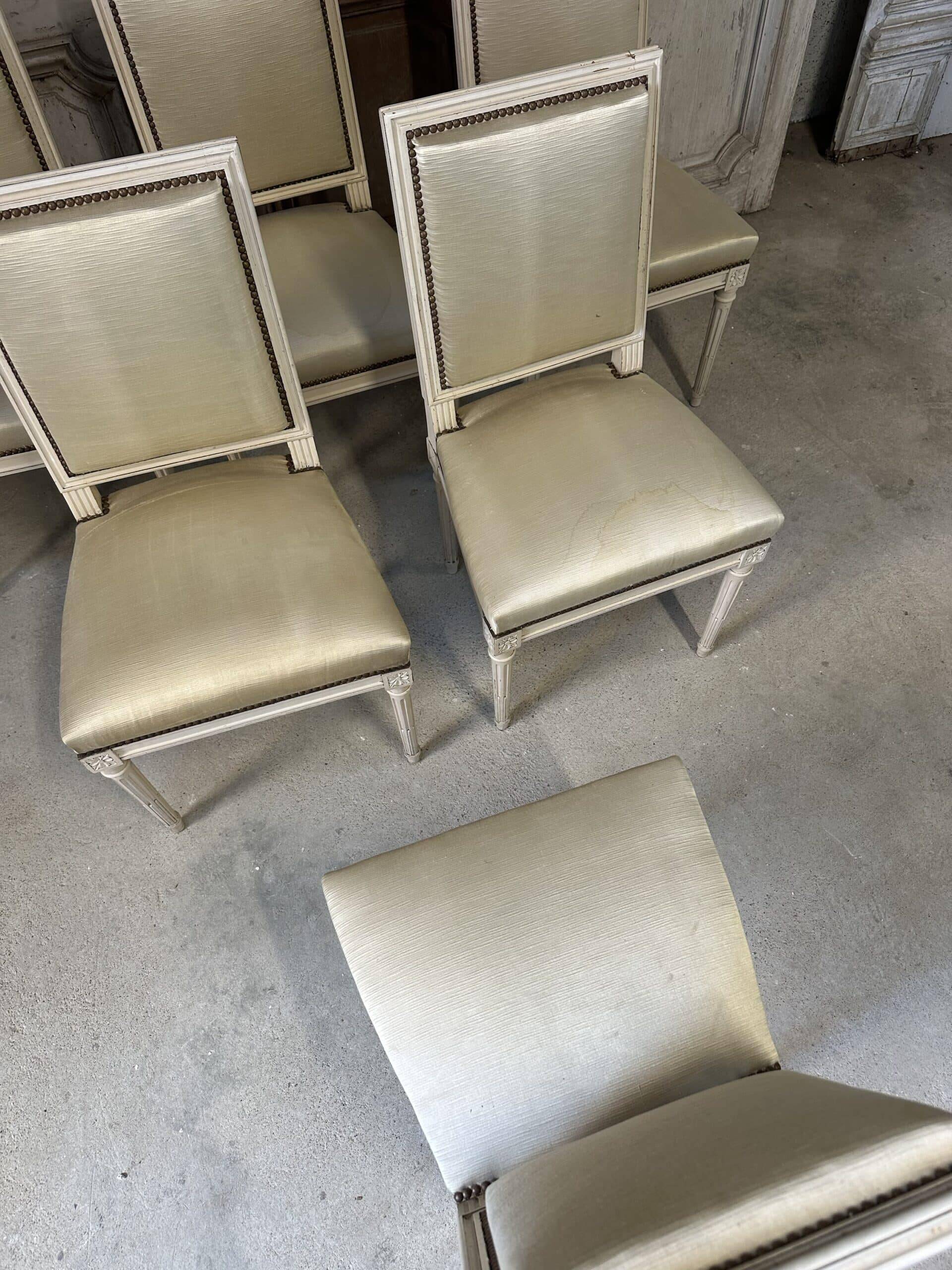 Set of 6 Louis XVI chairs circa 1960